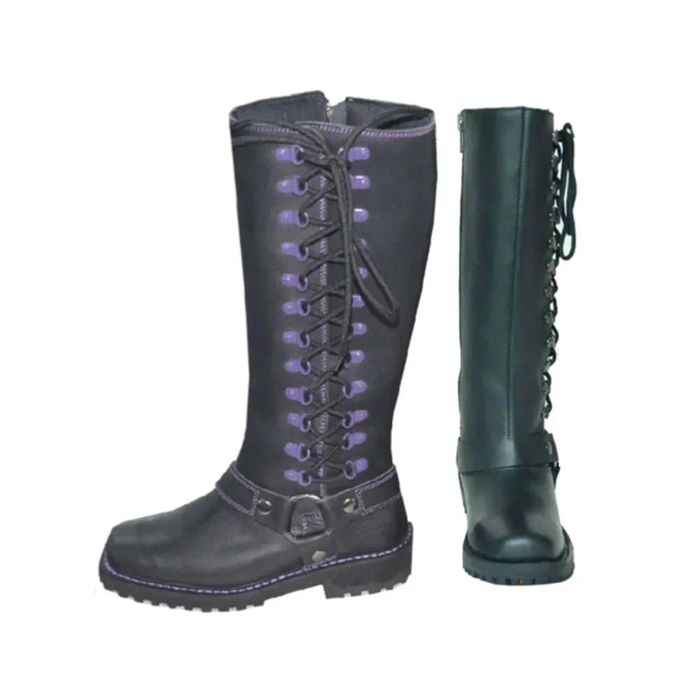 Roadqueen -Ladies Motorcycle Biker Leather Boots