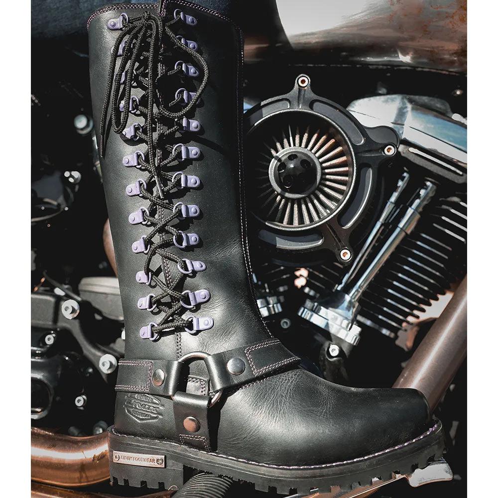 Roadqueen -Ladies Motorcycle Biker Leather Boots