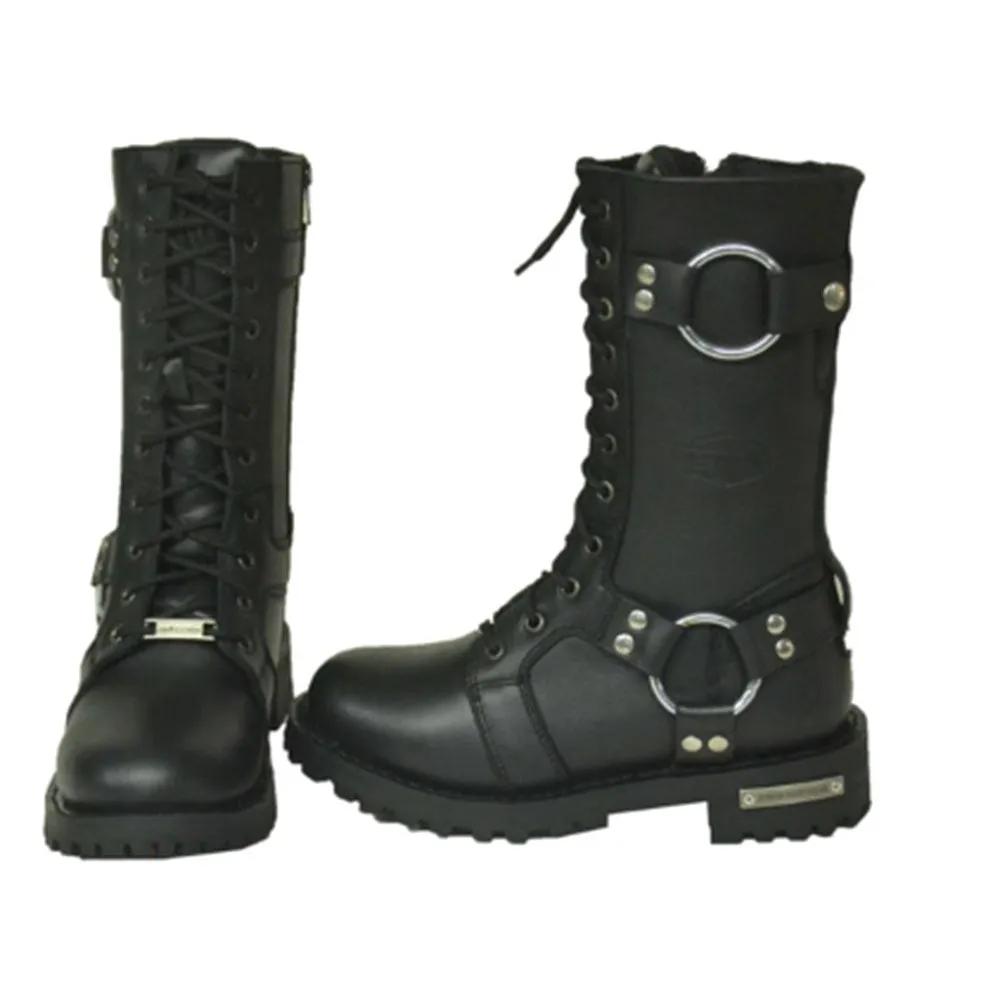 Double Harness - Ladies Motorcycle Biker Leather Boots