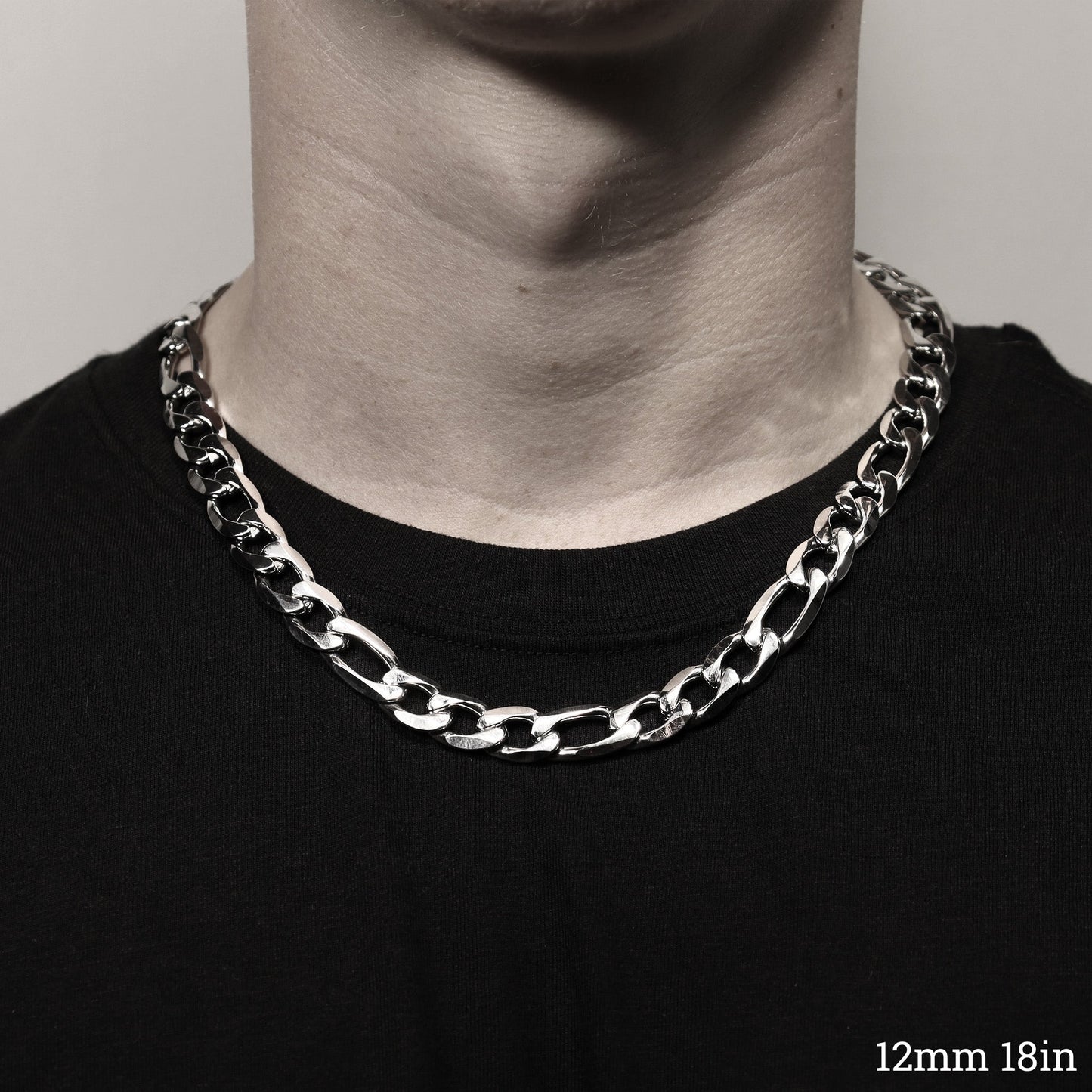 Stainless Steel Figaro Chain Necklace