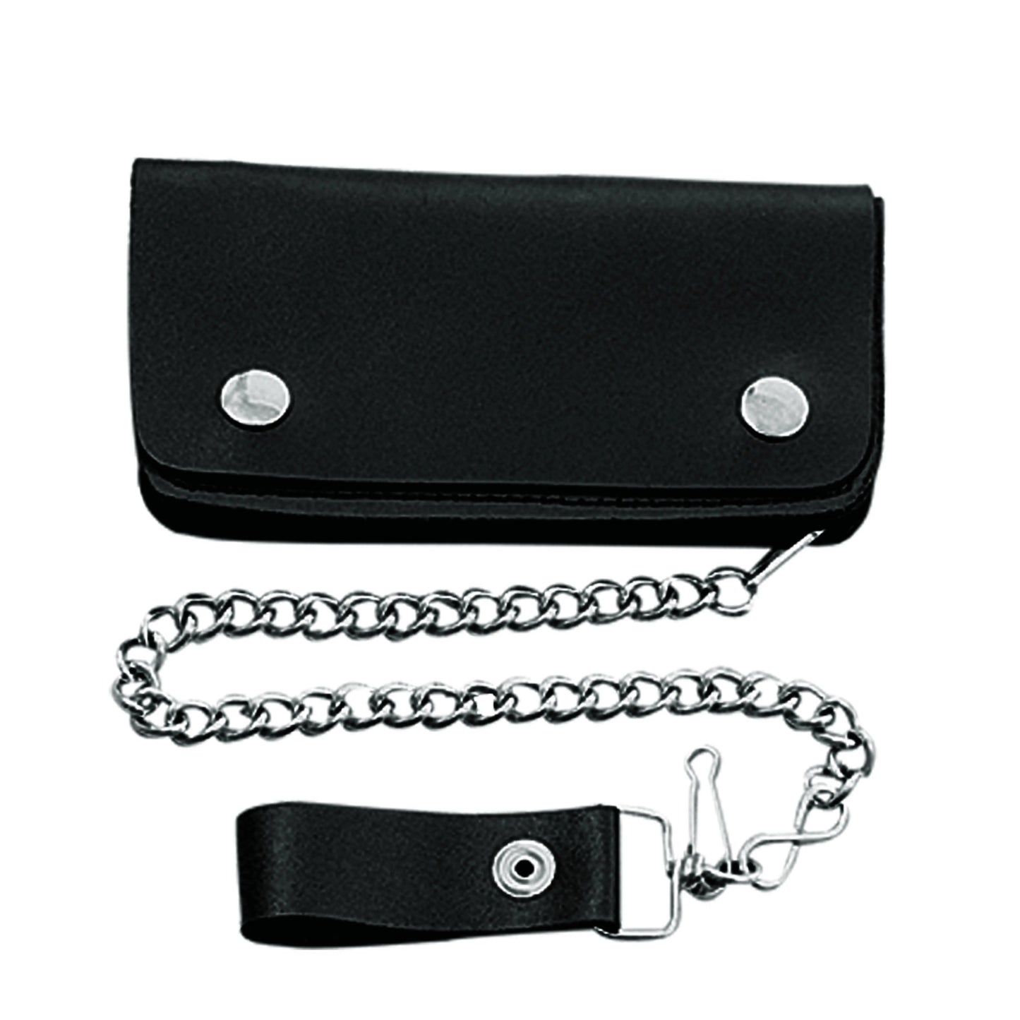 Long Black Bifold Biker Chain Wallet