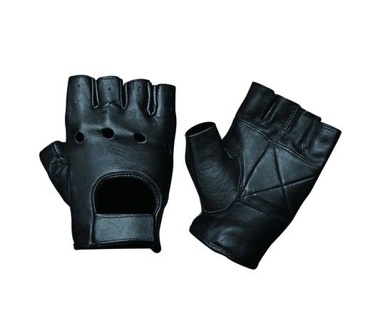 Men’s Half Finger Motorcycle Gloves with Strap