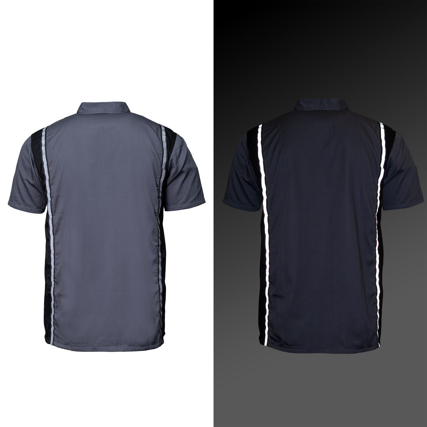 Milwaukee Motorcycle Clothing Co. Men’s Blk/Grey Mechanic Work Shirt – w / Reflective Strip, Rider‑Built MDM11612