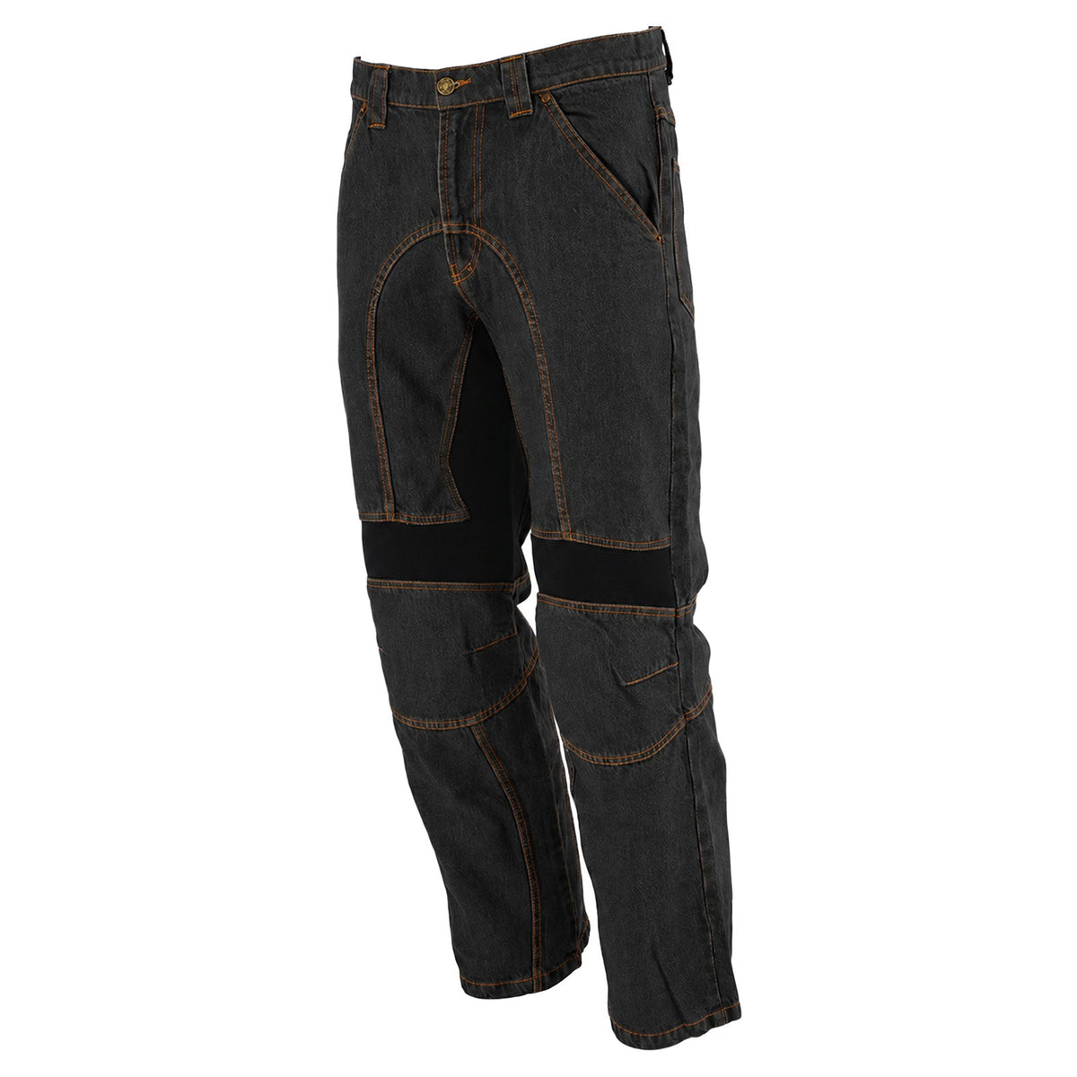 Milwaukee Leather Men's Armored Classic Fit Black Denim Motorcycle Racing Style Pants - MDM5016