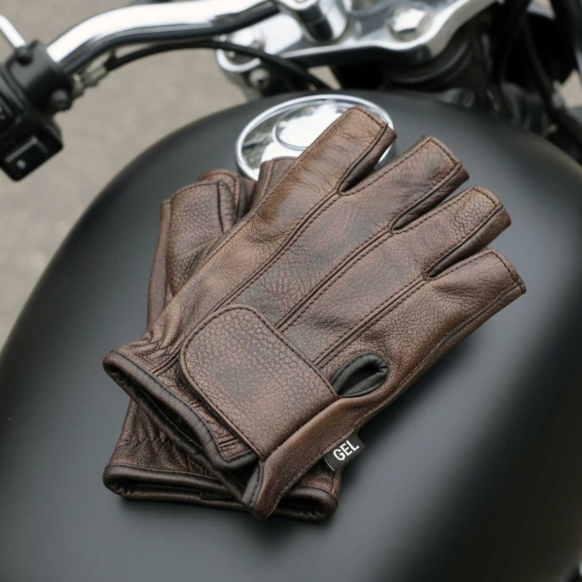 Milwaukee Leather MG7561 Men's Premium Brown Leather Gel Padded