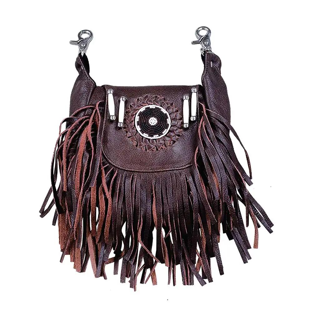 Secure Clip on Cowhide Rider Bag for Ladies