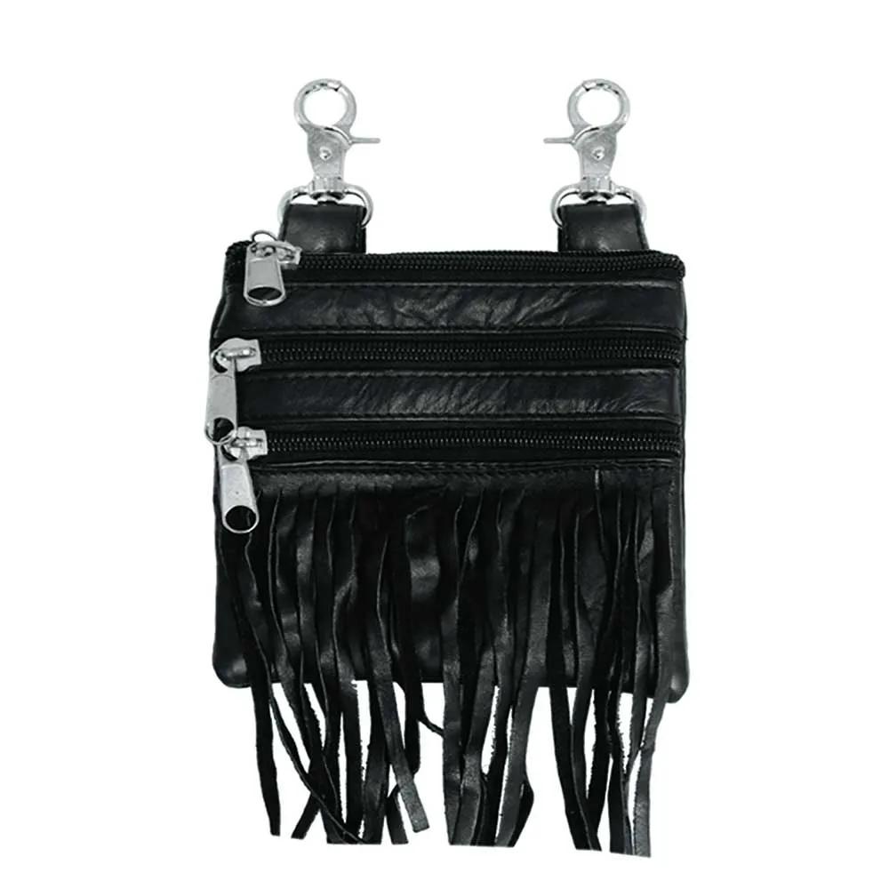 Sleek Cowhide Women’s Motorcycle Clip on Bag