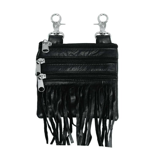 Sleek Cowhide Women’s Motorcycle Clip on Bag