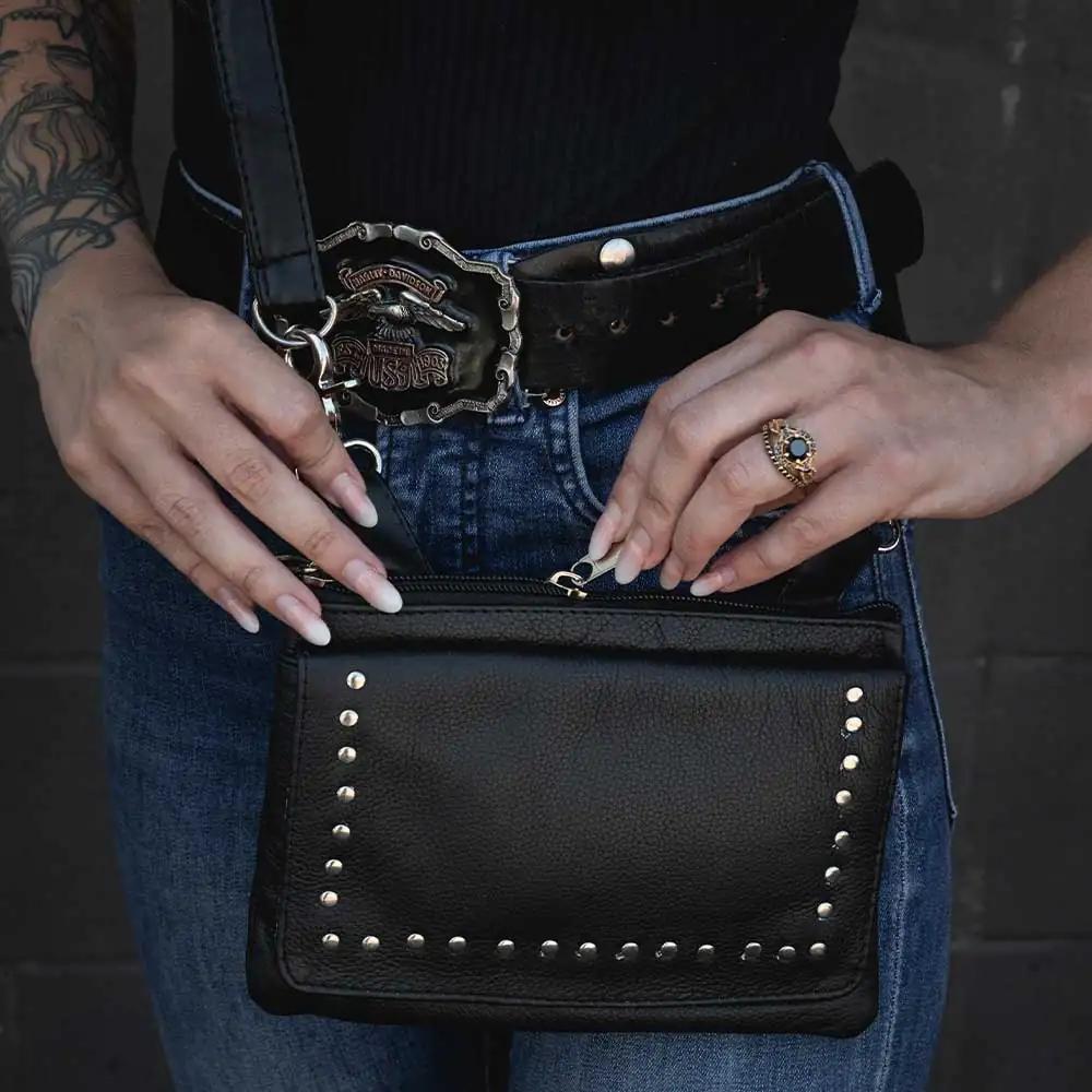 Modern Rider Cowhide Leather Clip-On Bag