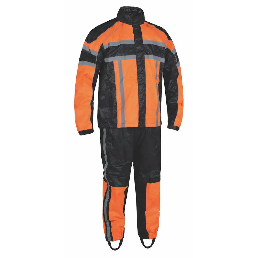 2714.16 - Mens Orange Textile Motorcycle Rain Suit