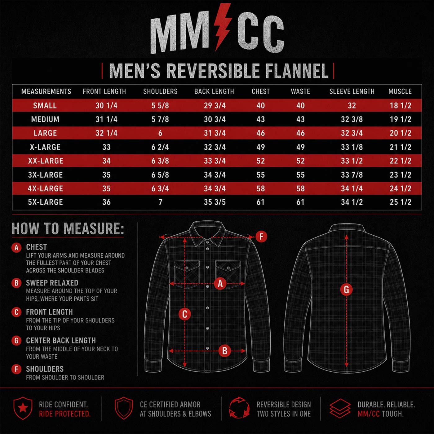 MMCC Men's 'Desperado' Reversible Flannel Shirt - 100% Cotton Snap Front Plaid w/ Chest and Hand Pockets - MNG11804
