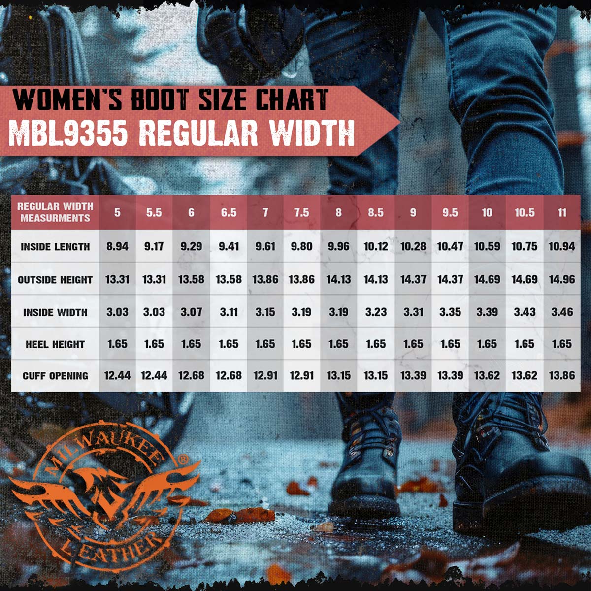 Milwaukee Leather Women's Black 14-inch Lace-Up High-Rise Leather Biker Rider Boots with Calf Buckle MBL9355