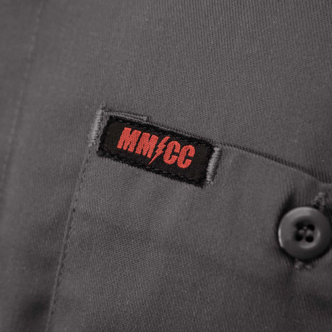 MMCC Men's Steel Grey Super Duty Classic Mechanic Button Up Shirt - 2 Chest Pockets - Microfiber Panel - MDM11628