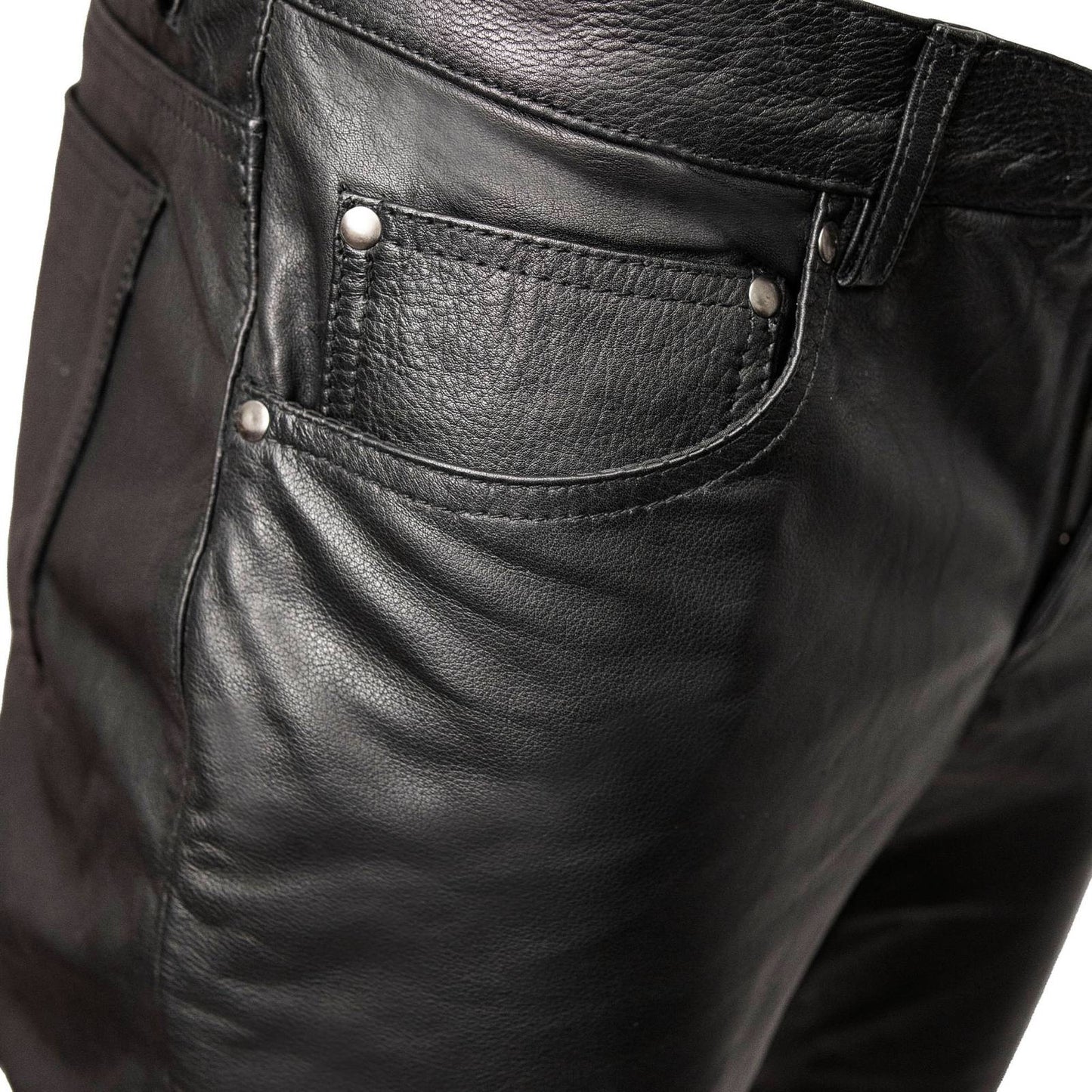 Milwaukee Motorcycle Clothing Co. Men’s Branson Black Premium Leather Biker Lined Pants –  5-Pocket  MMC50000