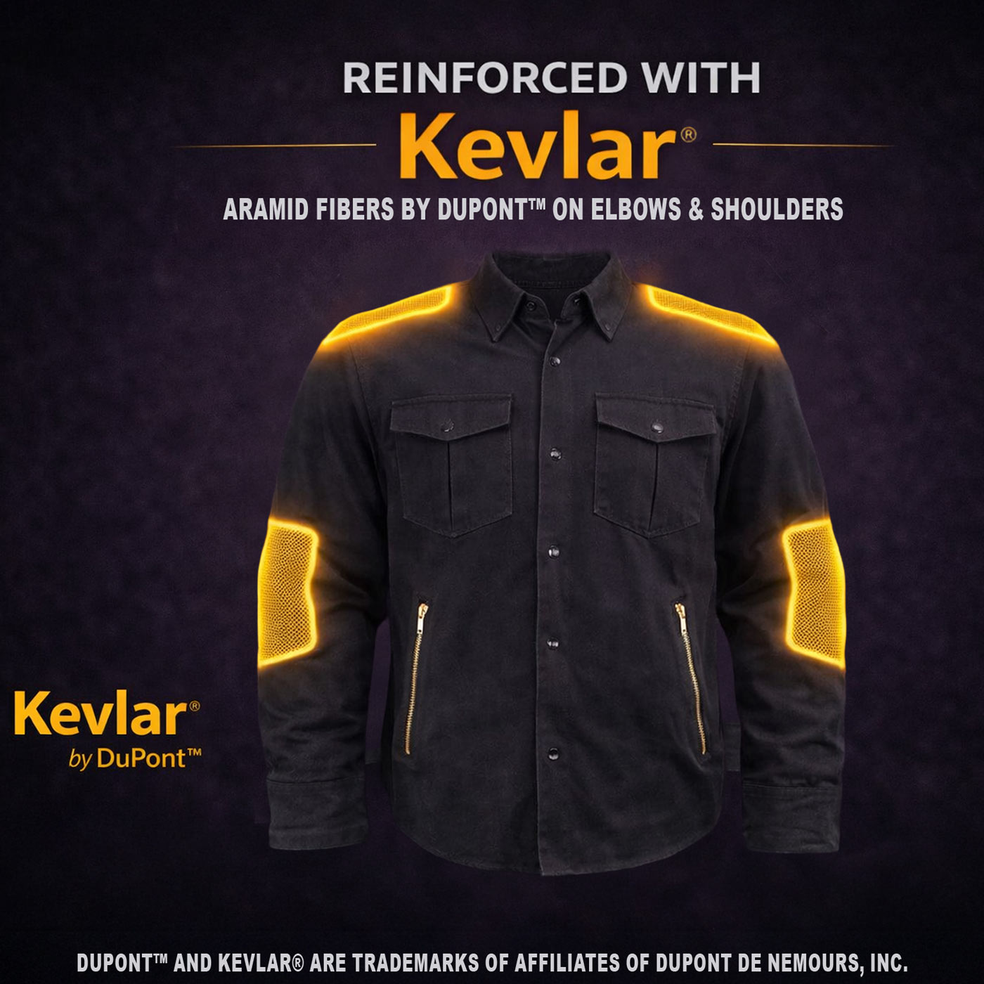 Milwaukee Leather Men’s Splitline Molten 2-Tone CE Armored Protective Flannel - Kevlar® Reinforced - MPM1672