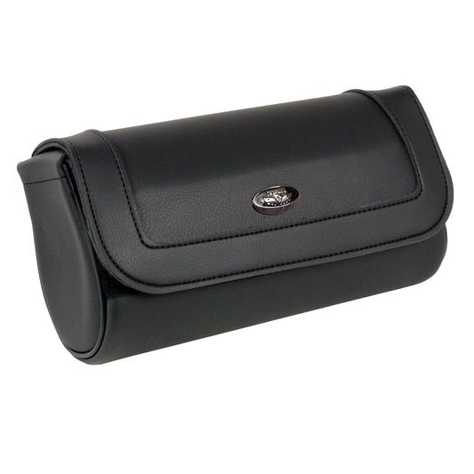 Milwaukee Leather SH61401 Black Medium Motorcycle Windshield PVC Tool Bag with Velcro Closure