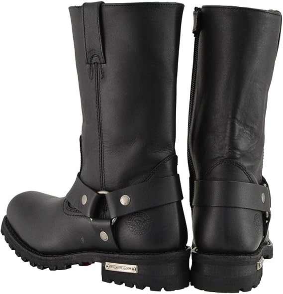 Milwaukee Leather MBM131 Men's Black 11-Inch Classic Square Toe Motorcycle Harness Boots