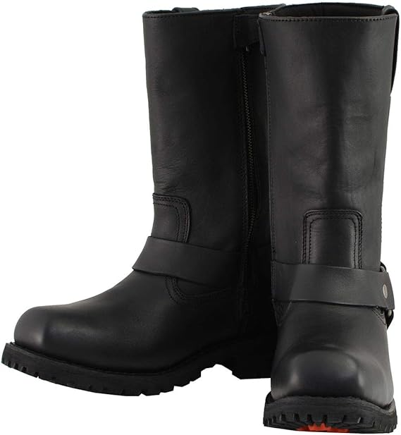 Milwaukee Leather MBM131 Men's Black 11-Inch Classic Square Toe Motorcycle Harness Boots