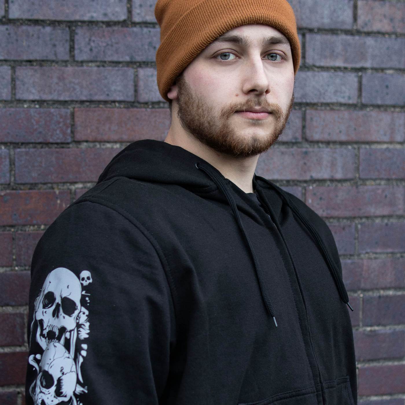 Milwaukee Leather Men's Bare Bones Black Reflective Skull CE Armored Riding Hoodie, Shoulder & Elbow Armor - MPM1797