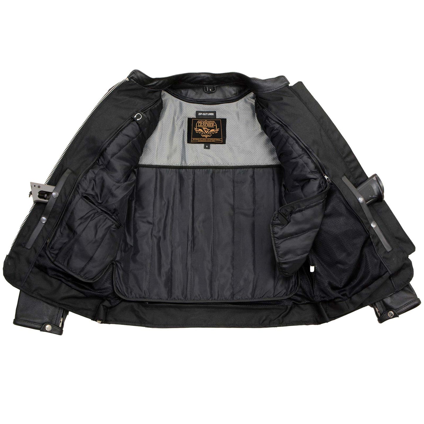 Milwaukee Leather LKL27008 Women's Premium Black Leather Motorcycle Rider Jacket with CE Armor Protection