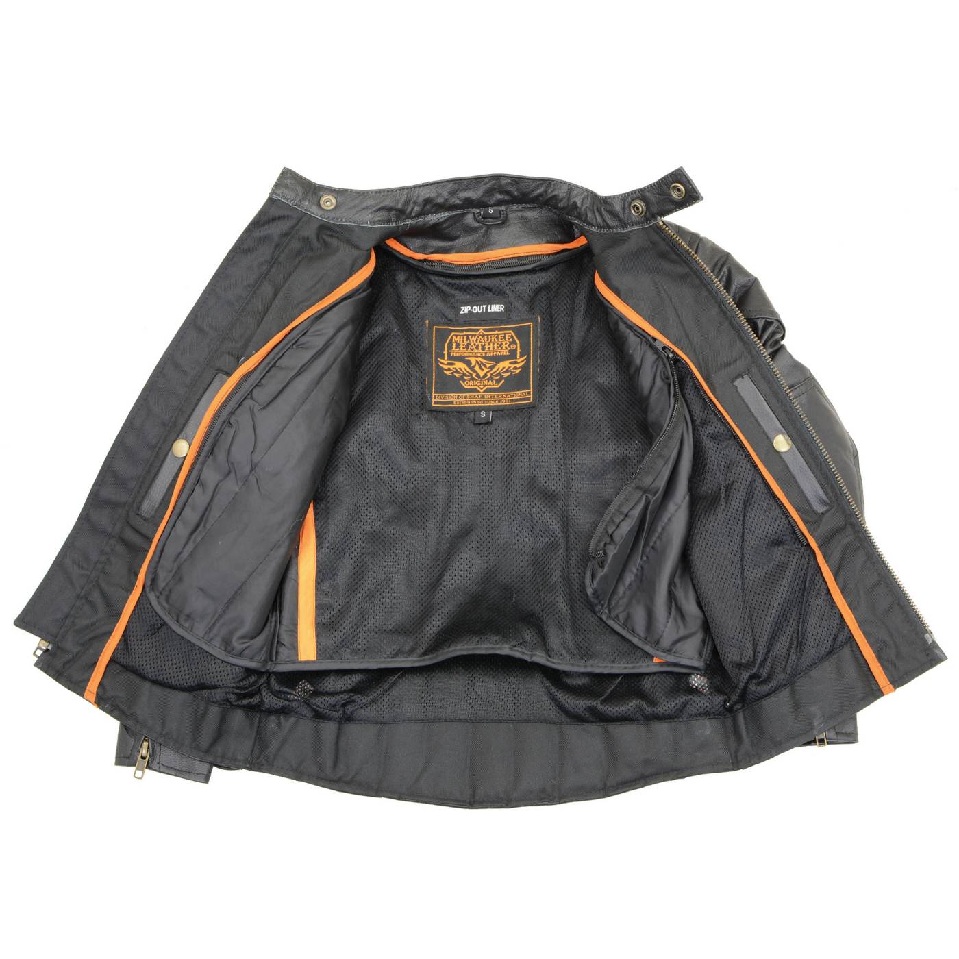 Milwaukee Leather LKM1900 Boy's Black Leather Side Lace Vented Moto Jacket