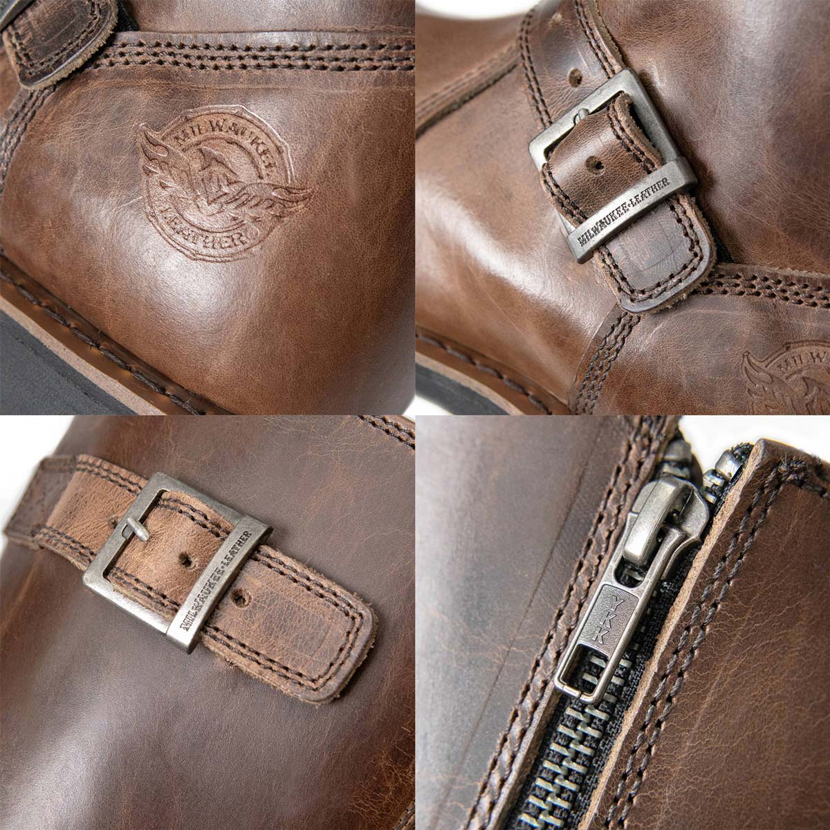 Milwaukee Leather MBM9064 Men's "Antique Ridge" Classic Brown Engineer Motorcycle Boots