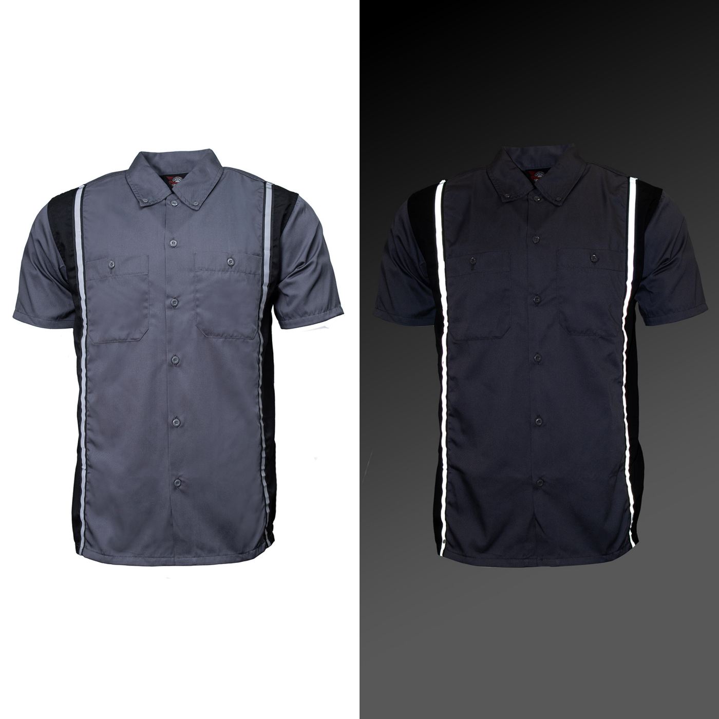 Milwaukee Motorcycle Clothing Co. Men’s Blk/Grey Mechanic Work Shirt – w / Reflective Strip, Rider‑Built MDM11612