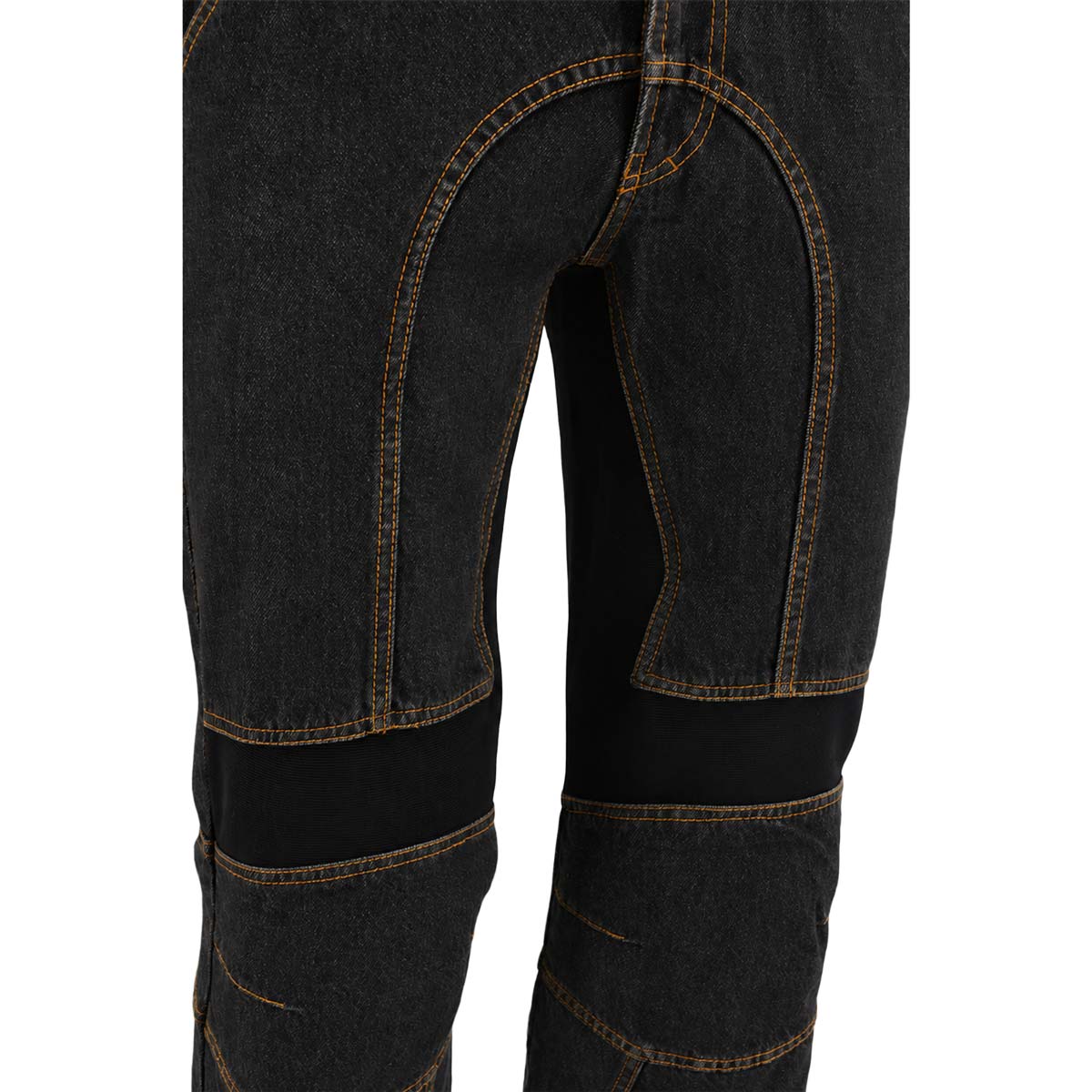 Milwaukee Leather Men's Armored Classic Fit Black Denim Motorcycle Racing Style Pants - MDM5016