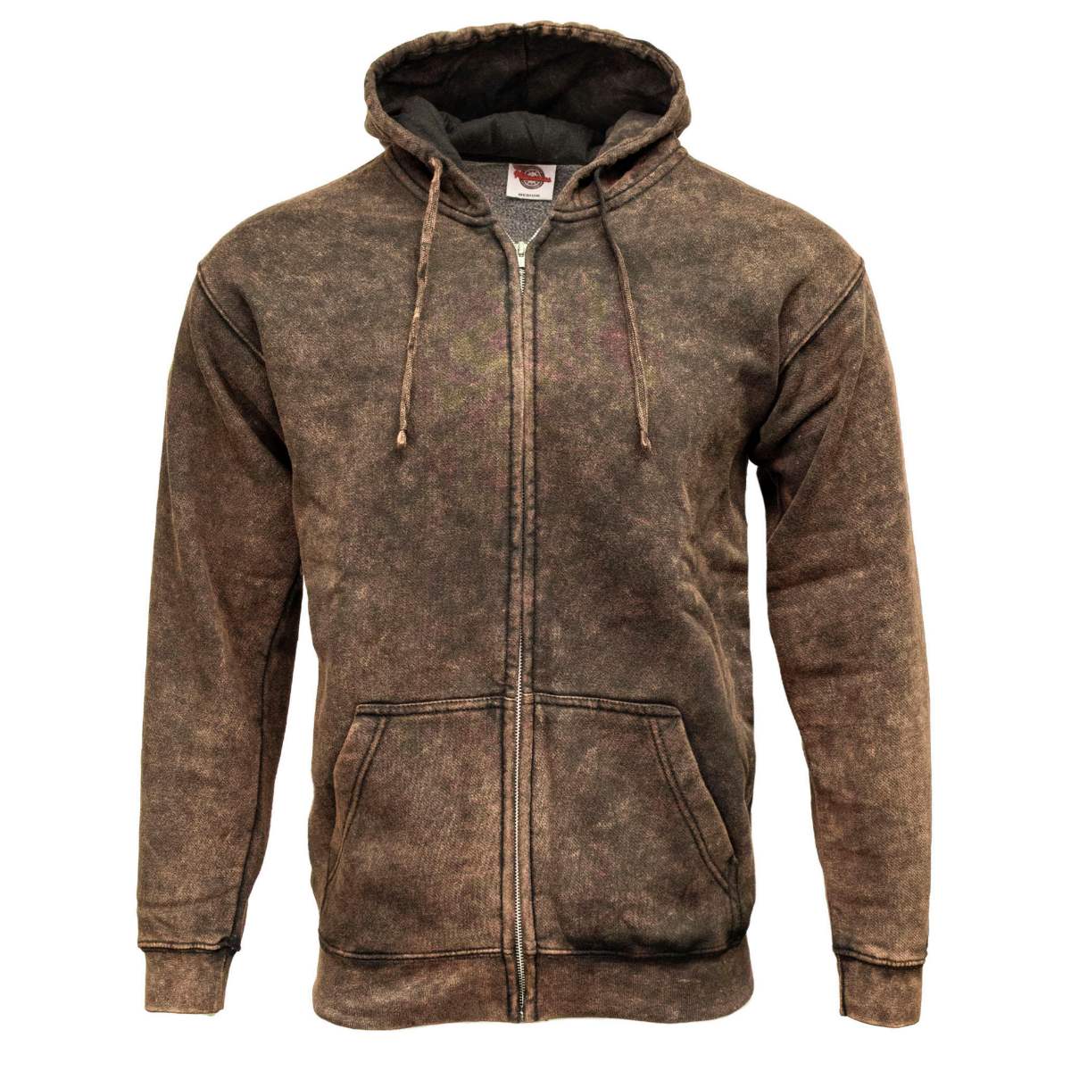 Milwaukee Leather MNG11685 Men's Dark Brown and Black Zipper Front Premium Cotton Hoodie