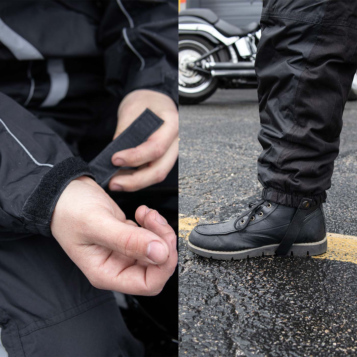 NexGen SH2331 Men's Black Water Resistant Rain Suit with Reflective Tape