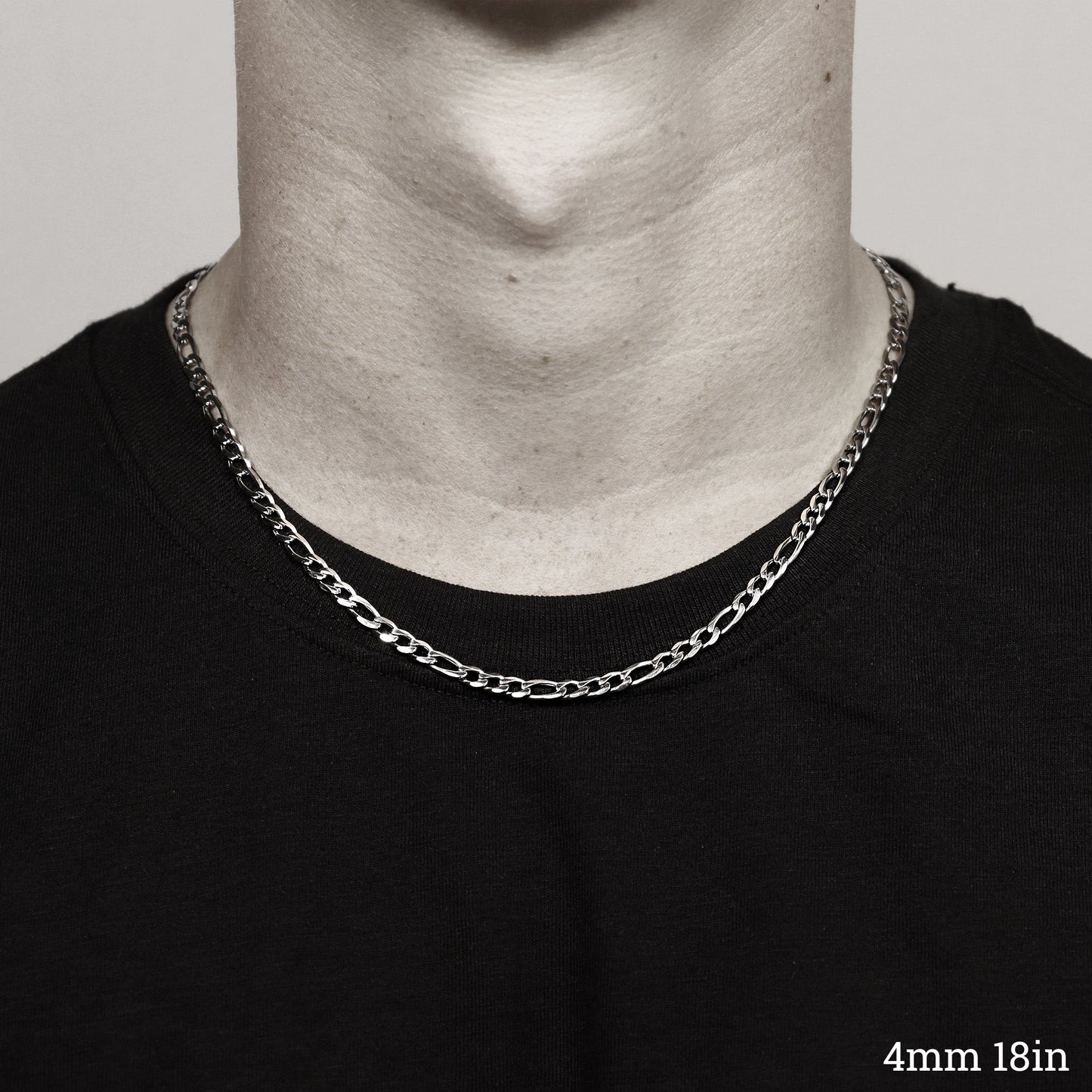 Stainless Steel Figaro Chain Necklace