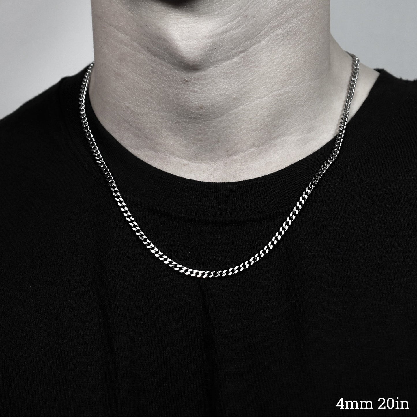 Stainless Steel Diamond Cut Curb Chain Necklace