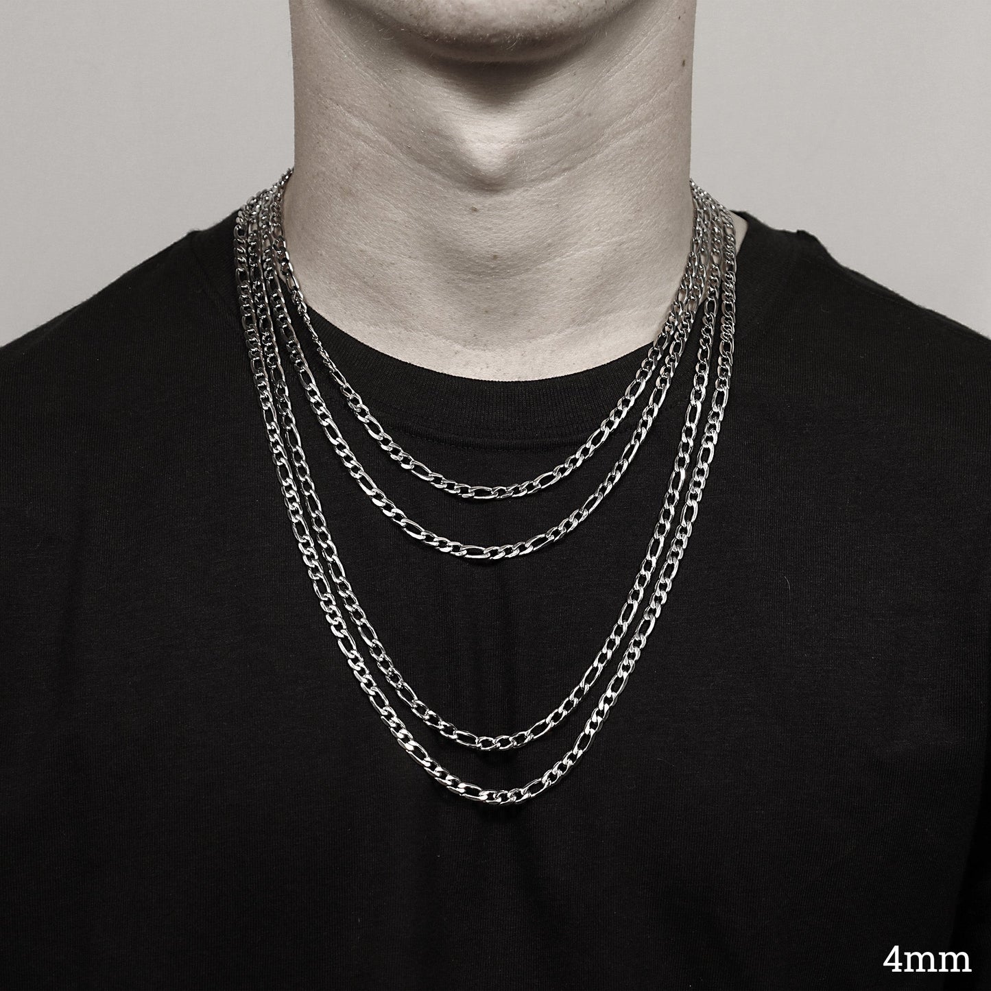 Stainless Steel Figaro Chain Necklace