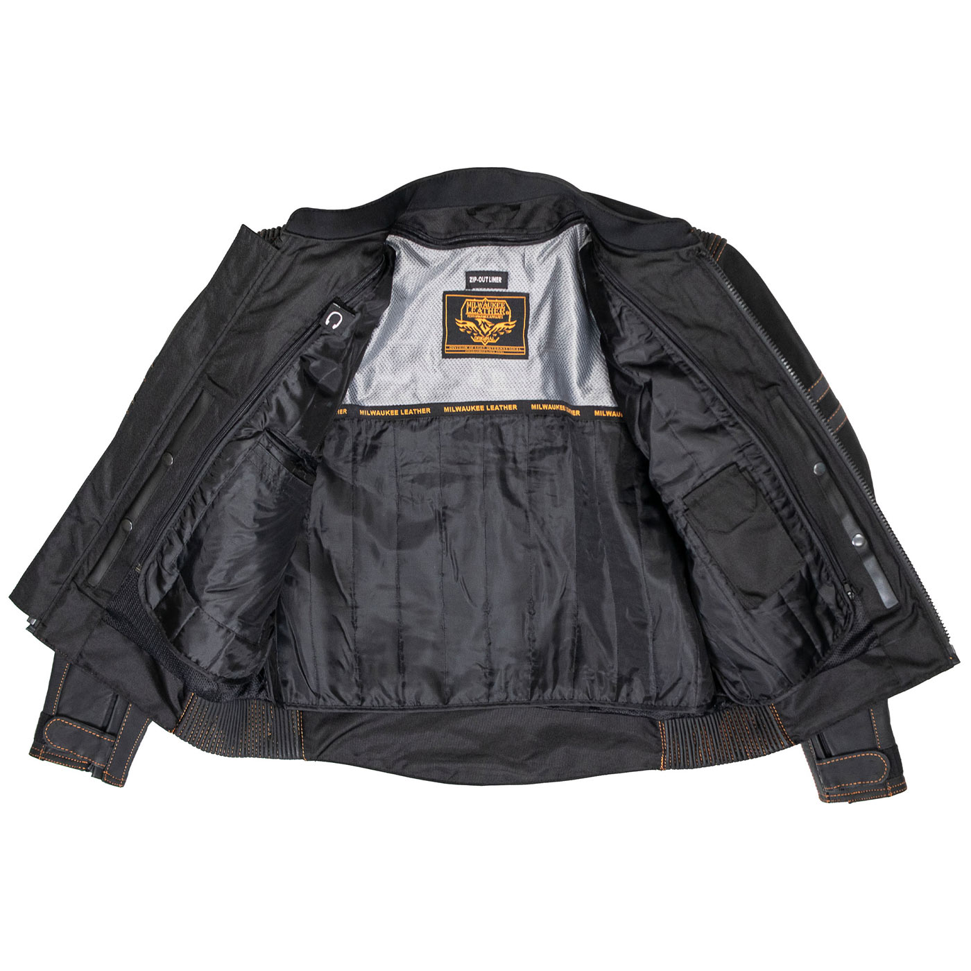 Milwaukee Leather Men's Matte Black Street CE Armored Motorcycle Vented Jacket - Reflective - LKM17012
