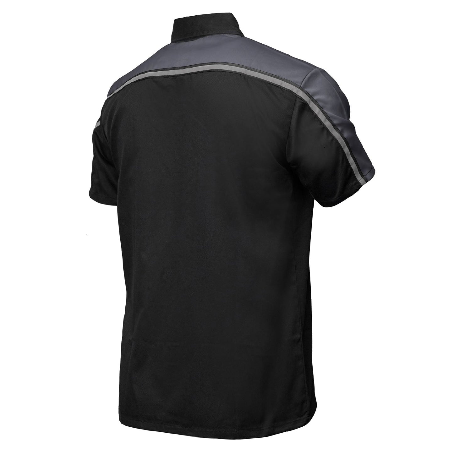 Milwaukee Motorcycle Clothing Co. Men’s Blk/Grey Mechanic Work Shirt – w / Reflective Strip, Rider‑Built MDM11601
