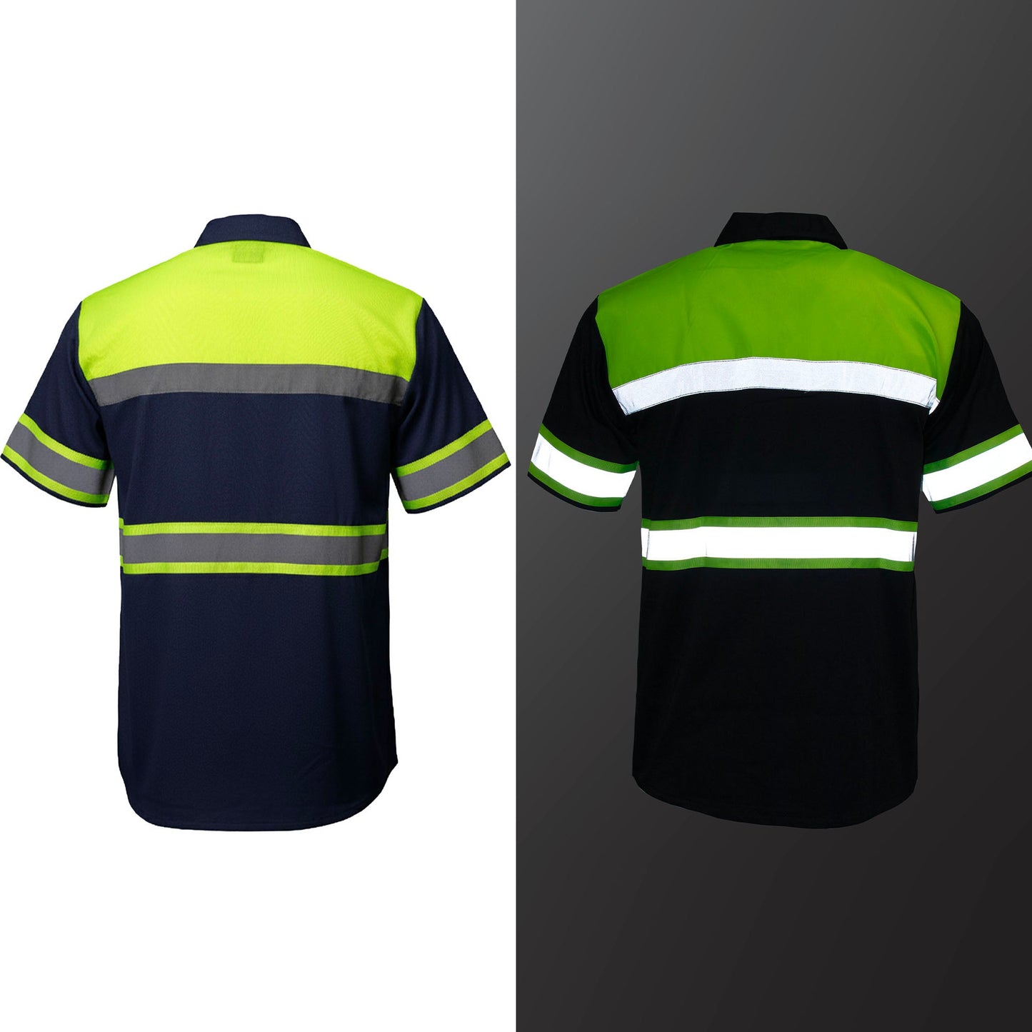 Milwaukee Motorcycle Clothing Co. Men’s Safeway Green/BlueMechanic Rider Ready Shirt w/ Reflective Strip MDM11614