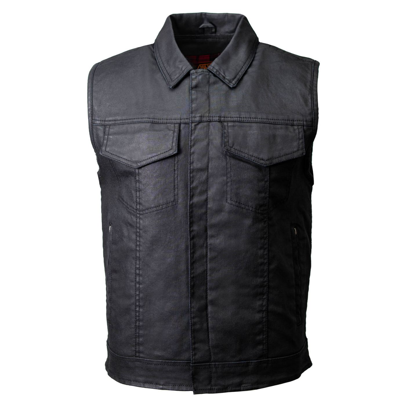 Milwaukee Leather MDM3030 Men's Black Waxy Coated Denim Club Style