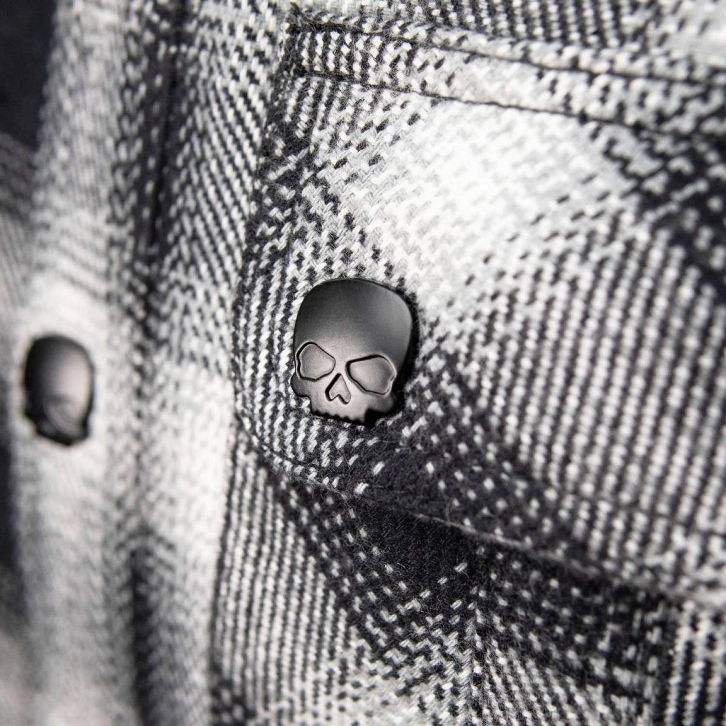 Milwaukee Leather MPM1638 Men's Black and White Checkered Flannel Motorcycle Riding Shirt