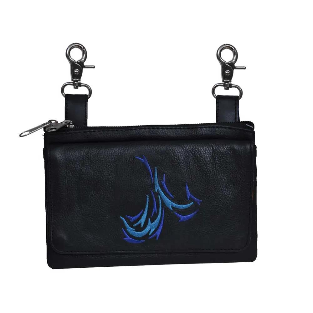Black Ladies Clip on Bag with Blue Touch