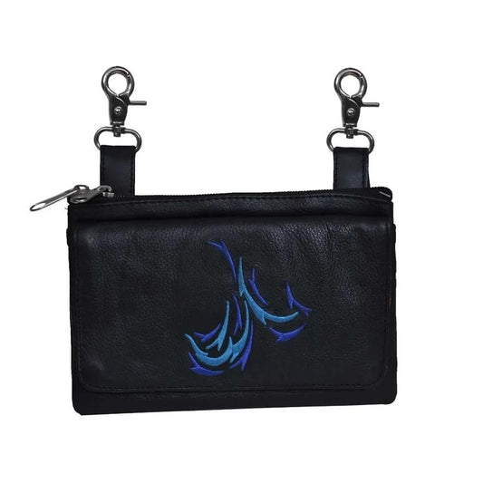 Black Ladies Clip on Bag with Blue Touch