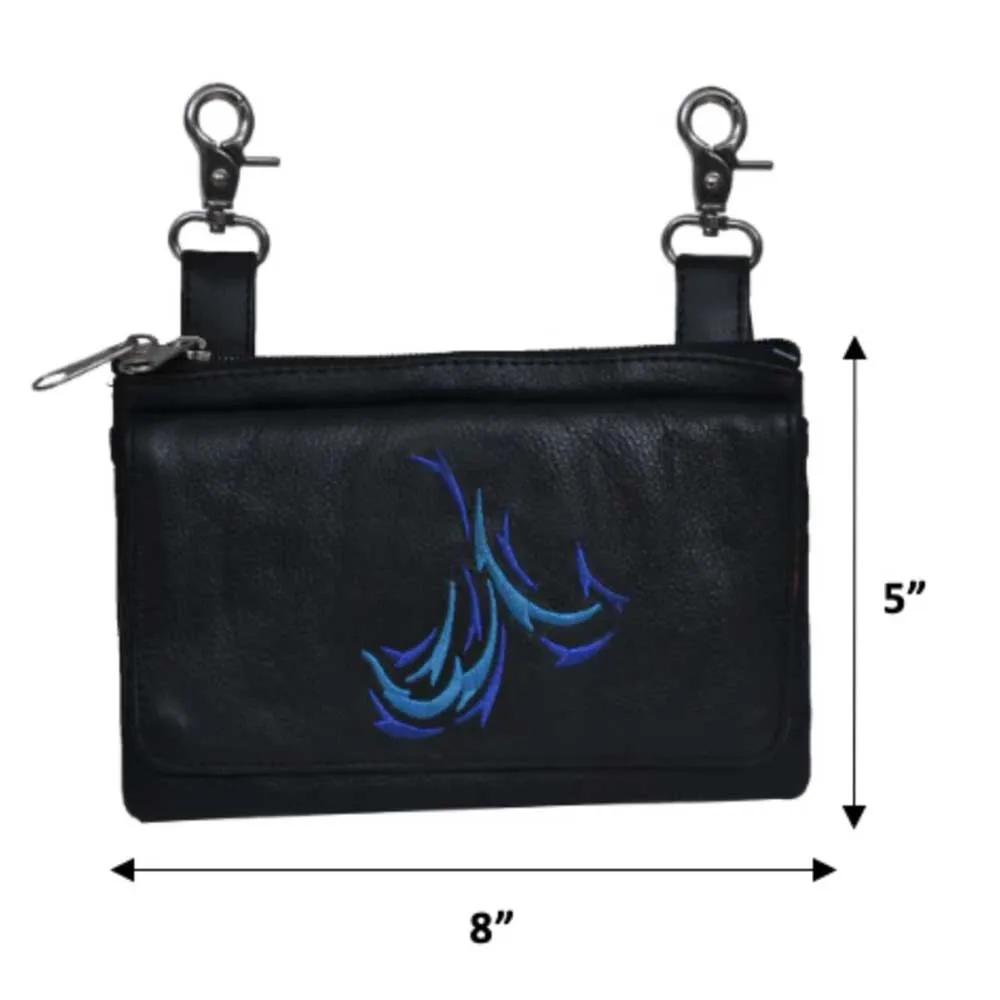 Black Ladies Clip on Bag with Blue Touch