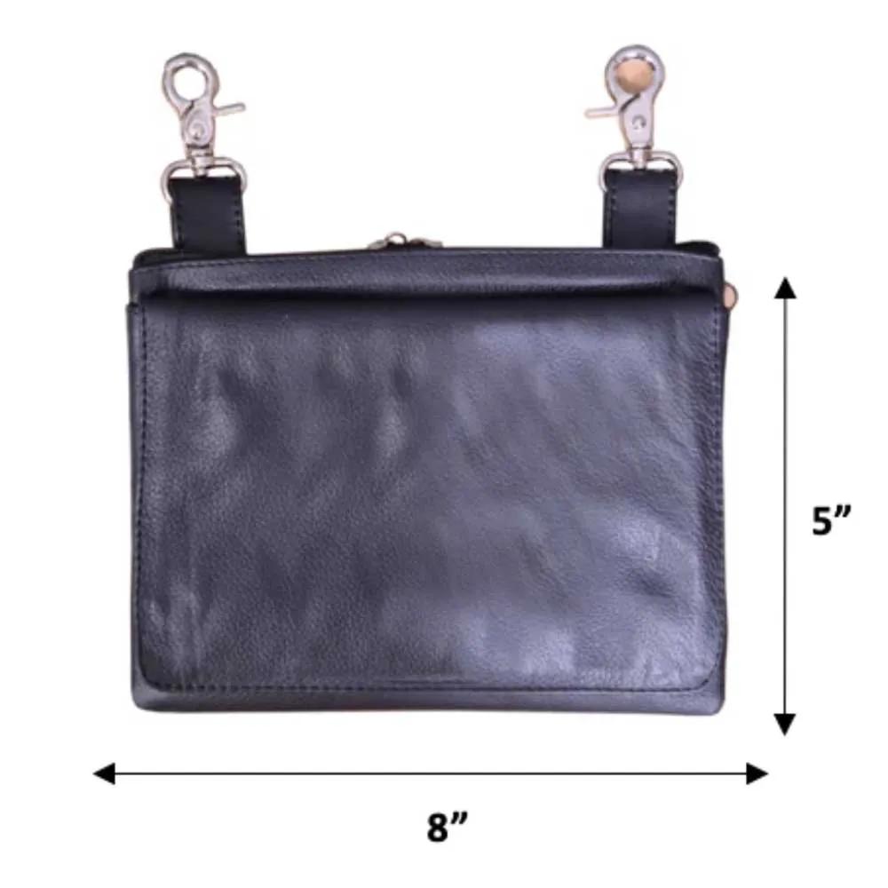 Leather Ladies Clip on Bag