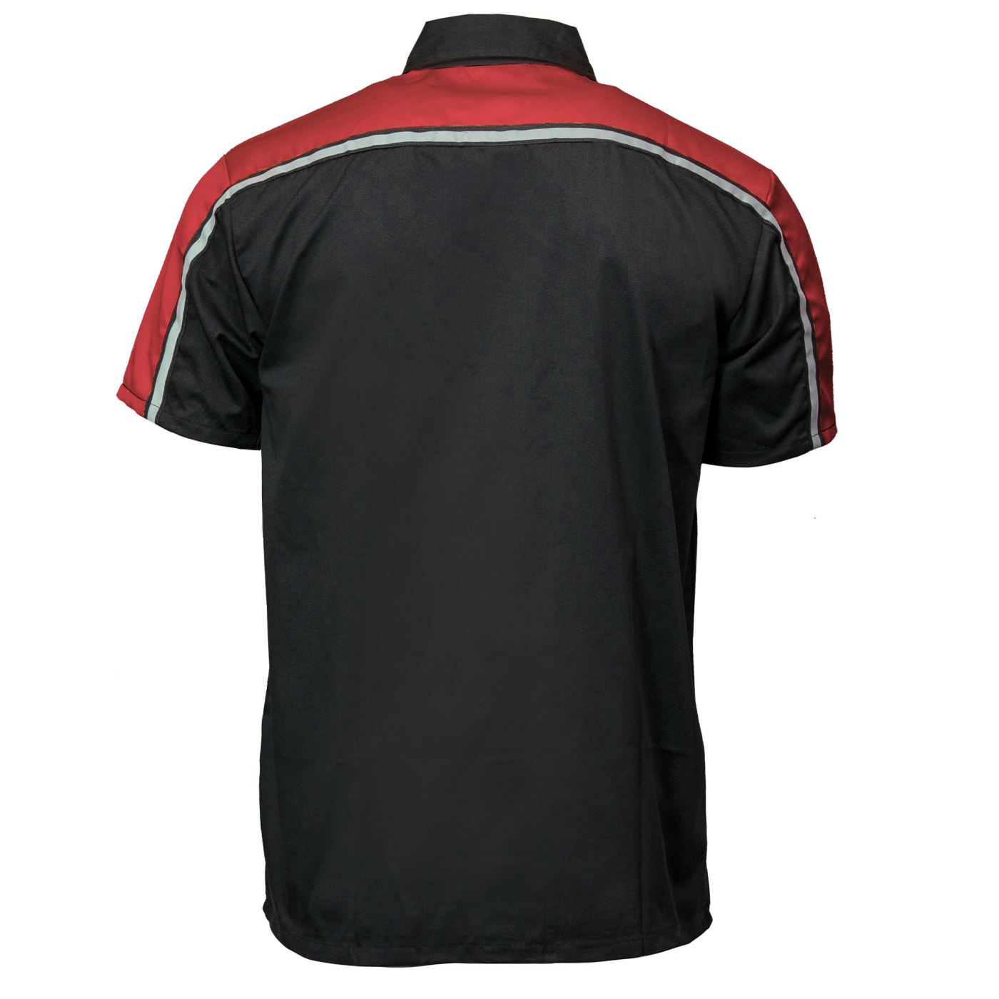 Milwaukee Motorcycle Clothing Co. Men’s Blk/Red Mechanic Work Shirt – w / Reflective Strip, Rider‑Built MDM11606
