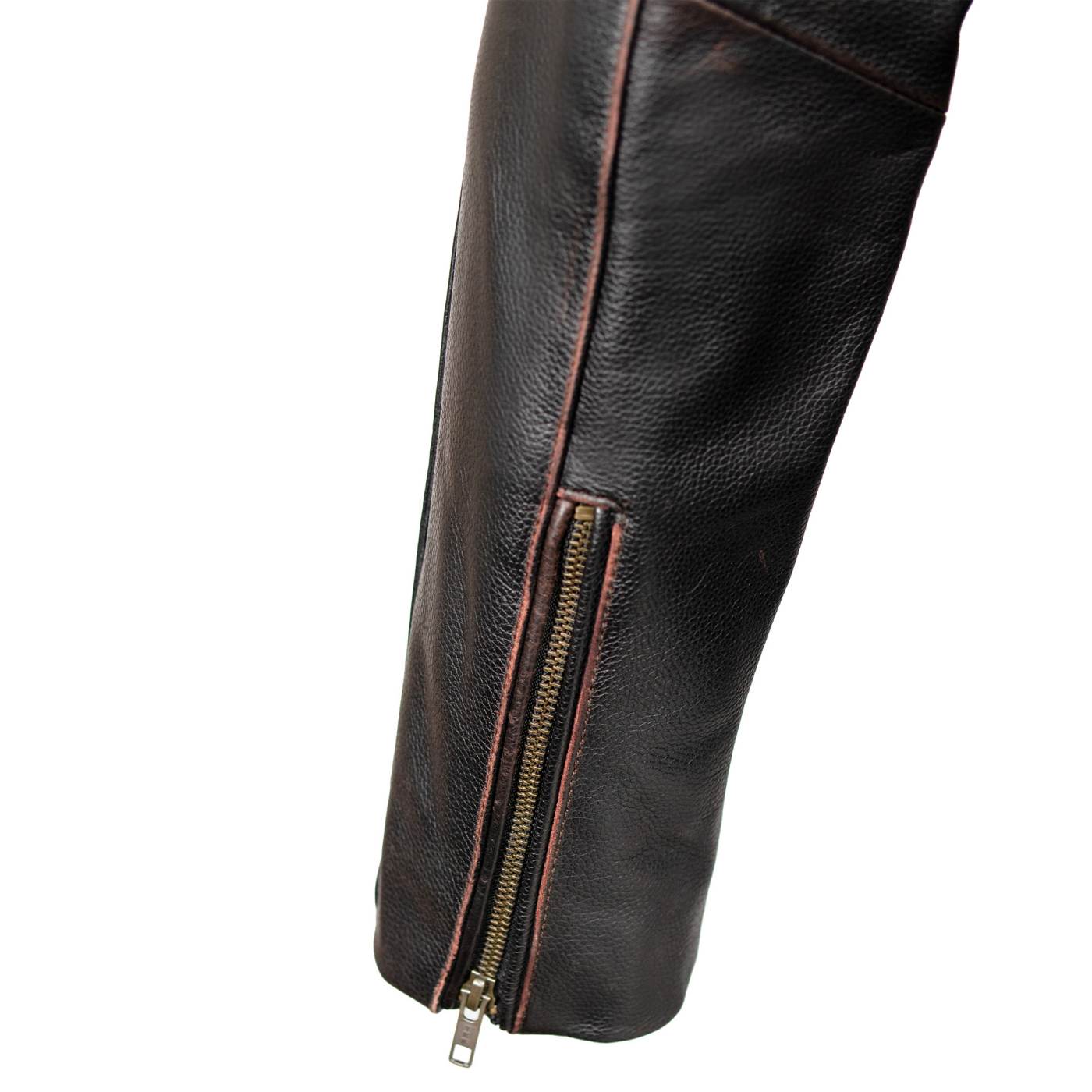 Milwaukee Leather Men’s Copperline Black Leather Moto Café Racer Jacket, Stand Collar, 6 Pockets - SFM1816