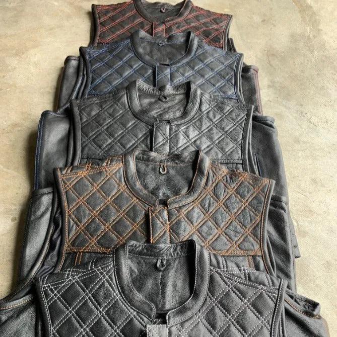 Blue DIamond - Mens Premium Leather Vest