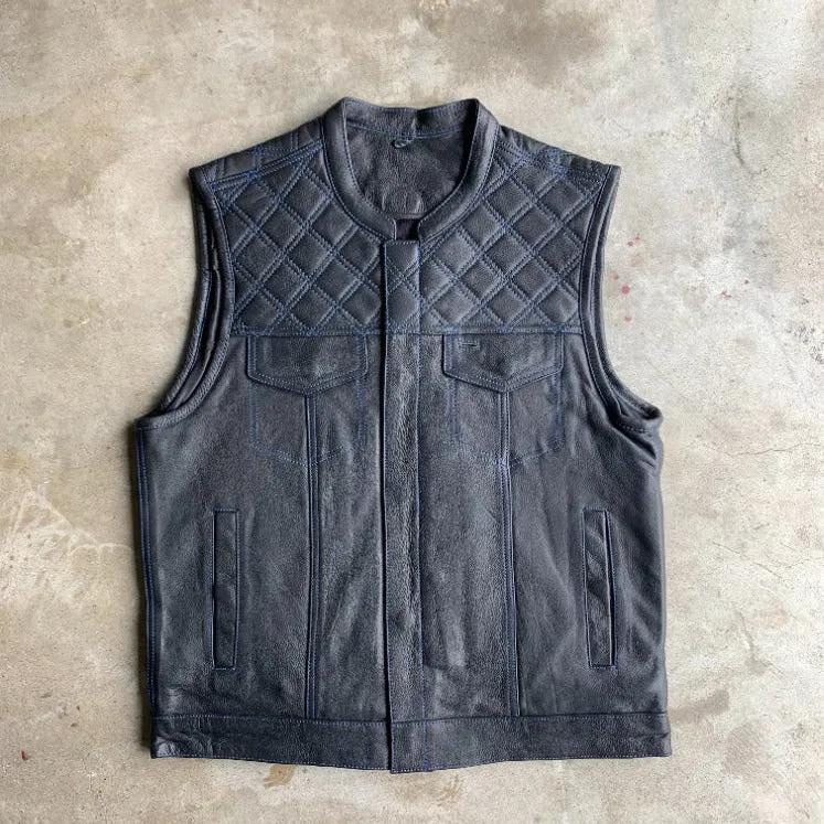 Blue DIamond - Mens Premium Leather Vest