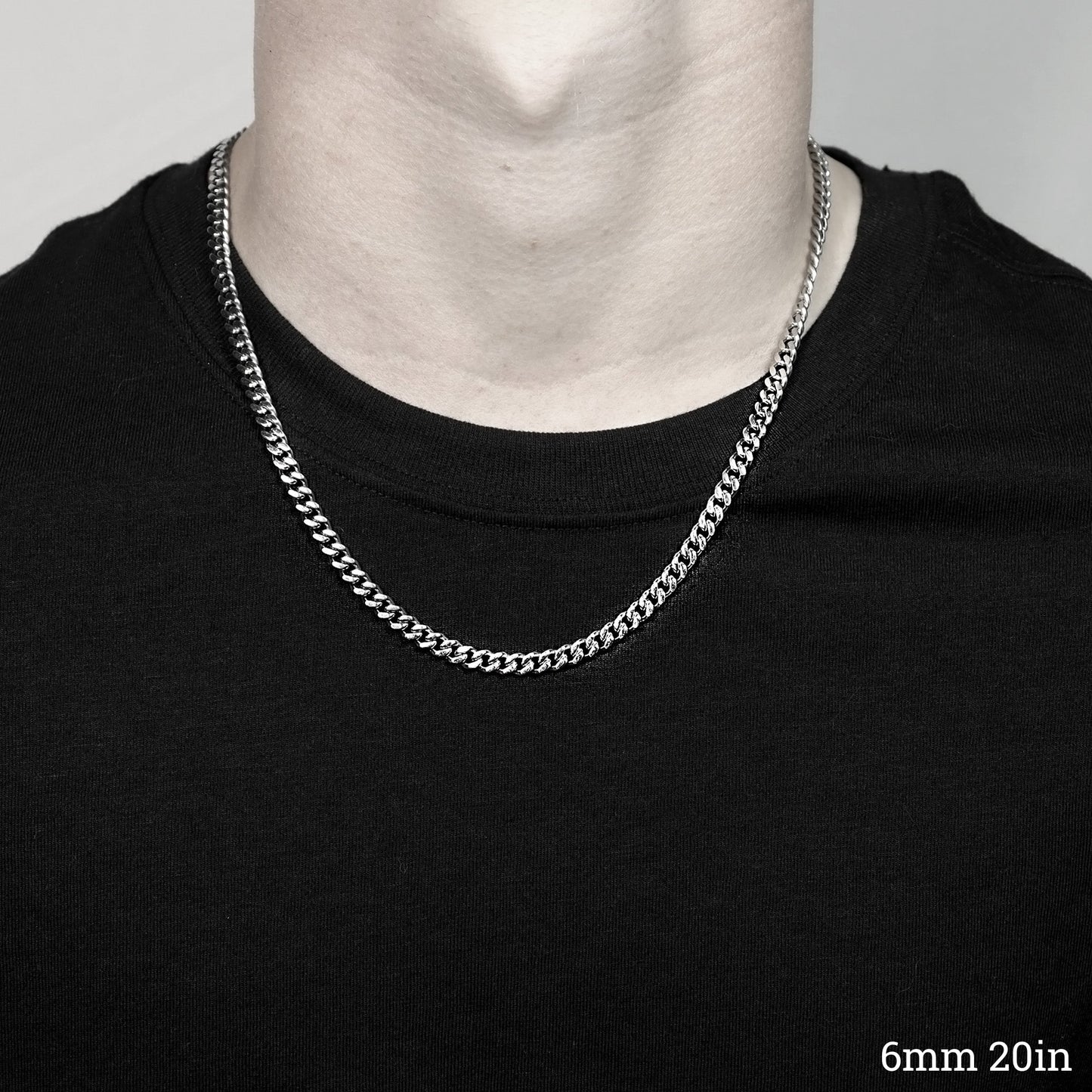 Stainless Steel Diamond Cut Curb Chain Necklace