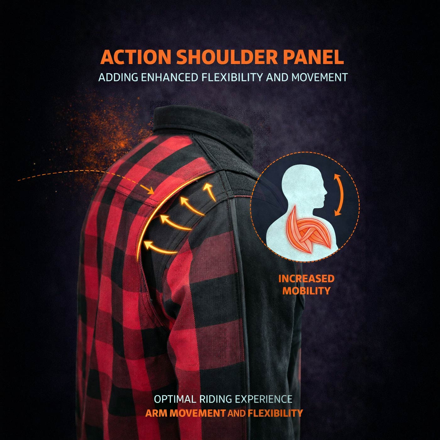 Milwaukee Leather Men’s "Splitline - Havoc" 2-Tone CE Armored Protective Flannel - Kevlar® Reinforced - MPM1671