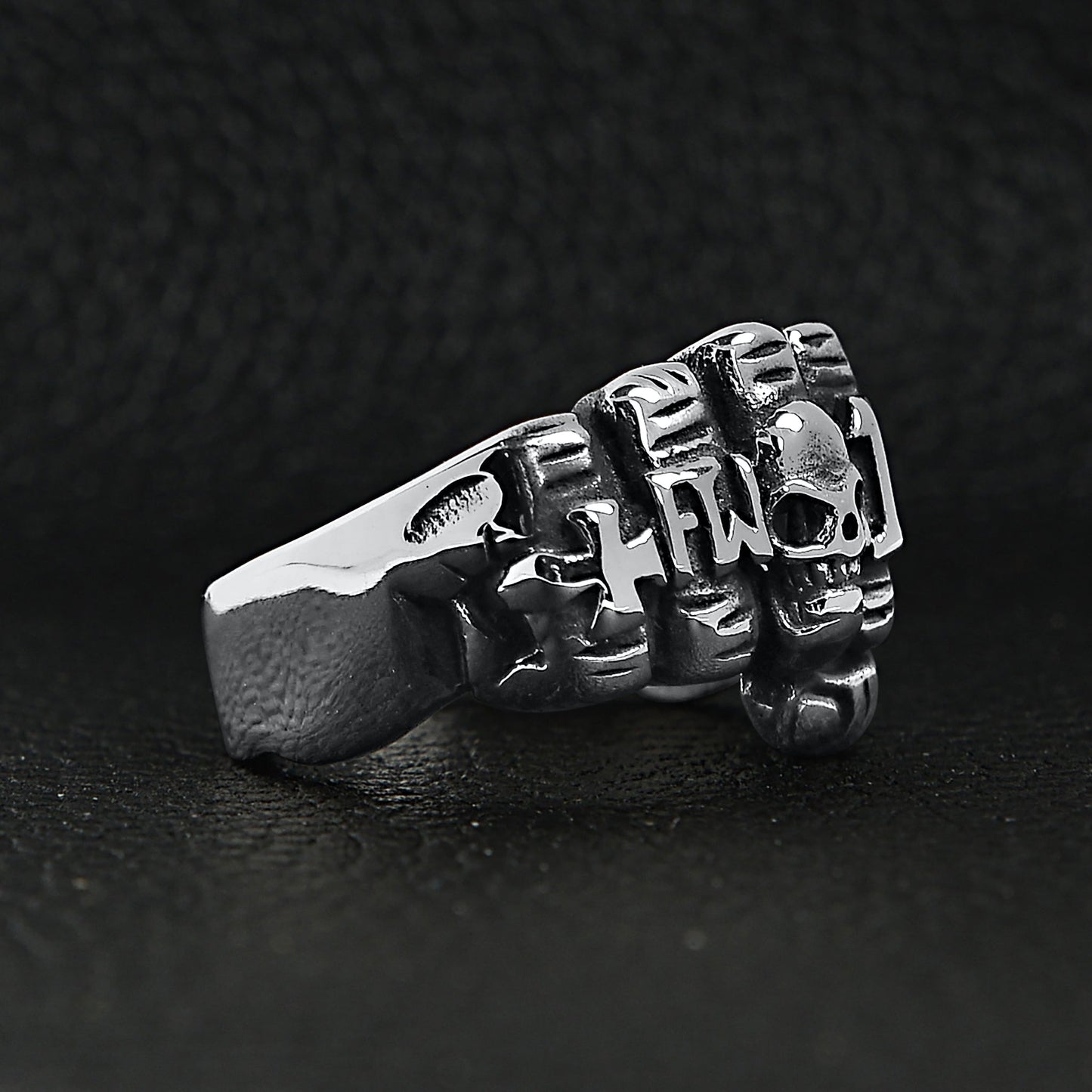 Stainless Steel Biker Rings Fist Ring