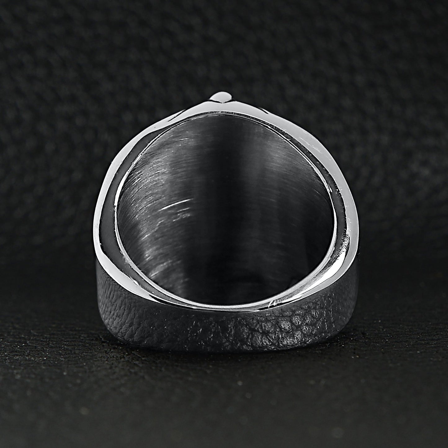 Stainless Steel Skull With Spider And Web Accents Ring